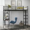 NicBex Full Size Loft Bed with Desk and 2 Shelves,Metal Loft Bed Frame with Guard & Ladder,Bed Frame for Adults,Kids,Box Spring Not Required - 2 of 4