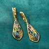 Ross-Simons Multicolored Enamel and Abalone Shell Hummingbird Mosaic Drop Earrings in 18kt Gold Over Sterling - 4 of 4