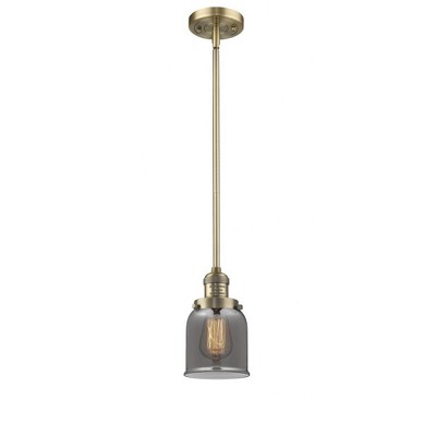 Bell - 1 Light Stem Hung Mini Pendant In Industrial Style-10 Inches Tall and 5 Inches Wide