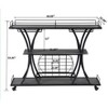 NicBex 3 Shelves Rolling Kitchen Island Cart with Bottle Racks and Glass Racks,Kitchen Island on Wheels with Storage,Island Table for Kitchen - 3 of 4
