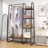 Costway Metal Garment Rack Free Standing Closet Organizer w/5 Shelves Hanging Bar Black - 2 of 4
