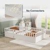 DOMETOUR Twin Floor Bed, High Security Barrier with Door, Montessori Wooden Children's Bed Frame, White - 4 of 4