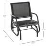 DSVIMOY Porch Glider, Swing Glider Chairs with Curved Armrests for Garden, Poolside, Backyard, Black, 29.5"*26"*33.5" - 3 of 4