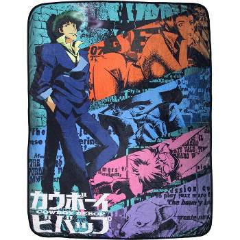 Cowboy Bebop Against Wall Scroll Super Soft Plush Fleece Throw Blanket Multicoloured