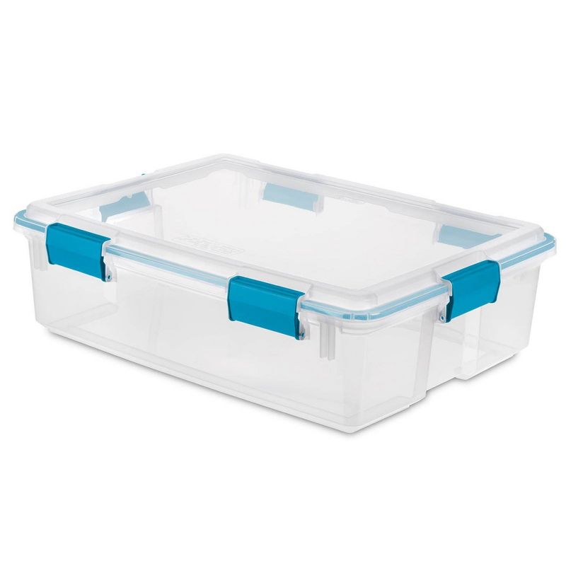 Sterilite Multipurpose Plastic Under-Bed Storage Tote Bins with Secure Gasket Latching Lids for Home Organization, 1 of 8