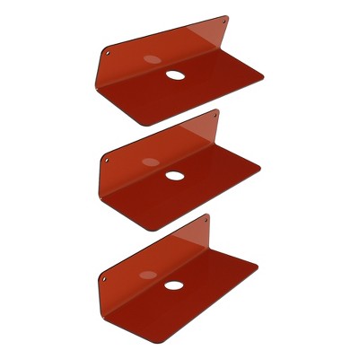 Unique Bargains Acrylic Floating Wall Display Shelves for Bathroom Living Room 3 Pcs