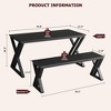 Kitchen Table with Benches, Dining Table Benches Set for 4, Rectangular Kitchen Table Set with Sturdy Metal Frame - 2 of 4