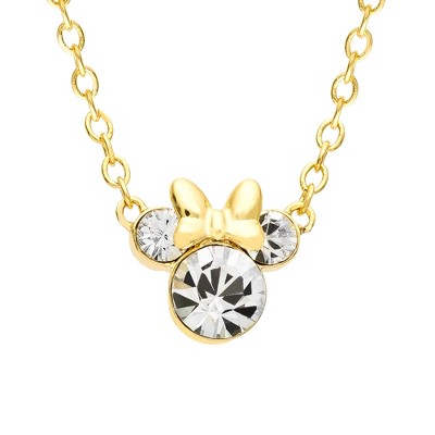 Disney Minnie Mouse Birthstone, Yellow Gold Plated Necklace April ...