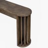 Kumasinova 59" Farmhouse Console Table with Drawers,Entryway Table with Curved and Straight Line Design,Oak Veneer Sofa Table for Living Room,Hallway - 4 of 4
