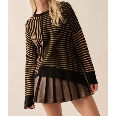 Women's Striped Asymmetrical Hem Sweater - PROMESA