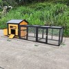 Large Outdoor Chicken Coop with Nesting Box, Secure Backyard Hen House, Leak-Proof Tray, Asphalt Roof, Black Poultry Cage-The Pop Home - 3 of 4