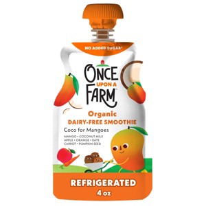 Once Upon a Farm Coco for Mangoes Organic Dairy-Free Kids' Smoothie - 4oz Pouch - 1 of 4