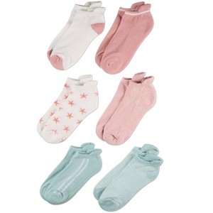 Memoi Embroidered Tab Sealife 1/2 Cushioned Tab Socks 6 White 9-11 - 1 of 4