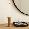 Natural Wood Candle Holder - Rustic Wooden Taper Candlestick Holder for Dining Table Centerpieces, Coffee Table Styling, and Home Accents - 6", Tan - 2 of 4