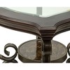 ORRD 52" Cocktail Table - Glass Top & Marble-Paper MDF Shelf, Powder-Coated Metal Legs (32"Wx20.3"H) - 3 of 4