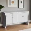 Industrial 4-Door Accent Cabinet with Wooden Arc Legs & Bronze Clasps – Advanced Storage Design, Solid Craftsmanship - Leovsnove - 2 of 4