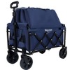 NAYSAYE Foldable Dolly Utility Wagon Dual Layer Expandable Cart Outdoor Garden Camping Carrier, Blue, 17.9"*9.4"*26.2" - 2 of 4