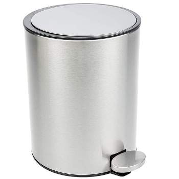 Bamodi 3L Stainless Steel Bathroom Wastebasket with Removable Inner Bucket & Lid