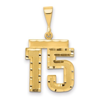 Black Bow Jewelry 14K Yellow Gold, Varsity Collection, Medium D/C Pendant Number 15