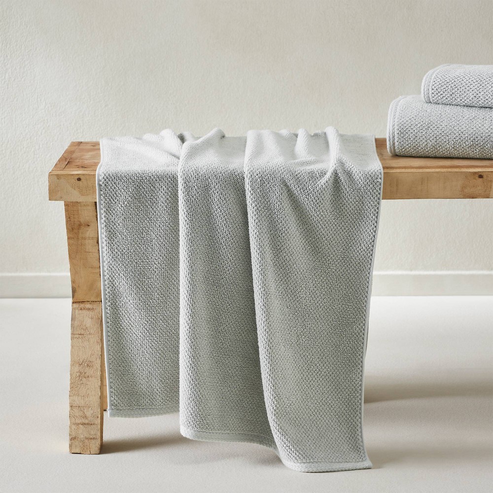 Photos - Towel 4pc Cotton Popcorn Textured Bath  Set Light Gray - Isla Jade: Heavyweight Jacquard, Stain-Resistant, OEKO-TEX Certified