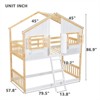 RISOKEYS Twin over Twin House Bunk Bed - Wood  Bunk Bed with Roof, Window, Window Box, Door, Safety Guardrails and Ladder for Girls Boys - 3 of 4