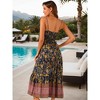 INSPIRE CHIC Women's Summer Spaghetti Strap A-Line Flowy Smocked Midi Boho Floral Sundresses - 4 of 4