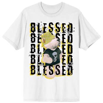 Teddy Drip Repeatedly Blessed Men's White Short Sleeve Crew Neck Tee
