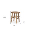 HomeRoots 23" Brown Distressed Solid Wood End Table - 3 of 4