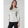 Allegra K Women's Ruffle Neck Long Sleeve Elastic Cuff Button Office Satin Blouse - 4 of 4
