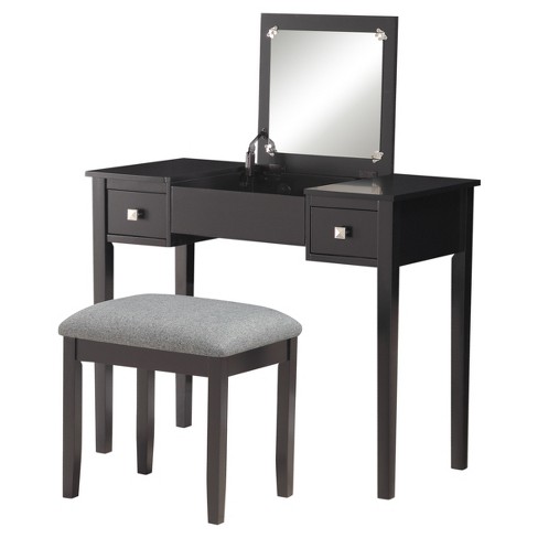 Kayden Vanity Set Black Linon Target, Vanity Mirror Desk Target