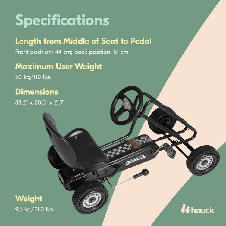 hauck Lightning Ergonomic Pedal Ride On Go Kart Toy for Boys and Girls, 5 of 6
