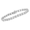 Haus of Brilliance Silver 1/4 cttw Miracle Set Diamond Sleek and Open "V"Bracelet - 3 of 4