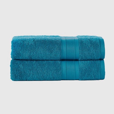 Photo 1 of 2pc Feather Touch Cotton Bath Towel Set Teal - Trident Group