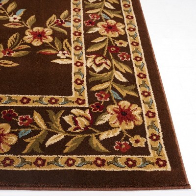 Brown Floral Safavid Style Rectangular Area Rug 12' x 15'