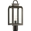 Progress Lighting Refuge 1-Light Outdoor Oil Rubbed Bronze Post Lantern with Clear Glass Windows - 3 of 3