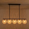LLHZSY 5 - Light 44" Large Globe Chandelier Kitchen Island Linear Pendant Light for Dining Room - Hammered Glass - Oil Rubbed Bronze - 4 of 4