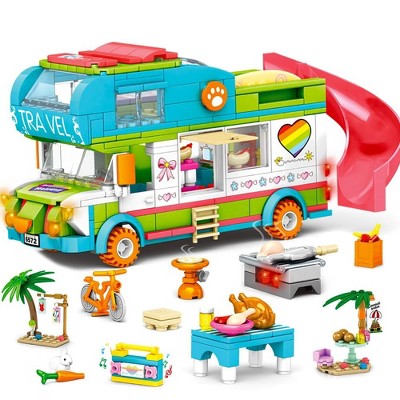 Hogokids Kids STEM Building Toys, 452 PCS Camper Van Playset Building Blocks Toy with Slide Gift for Kids Age 6+ Years