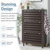 SKRAN Tipping Bucket Shoe Cabinet with Hanging Hooks, Slits Design Panels Organizer with 3 Flip Drawers  and -Adjustable Panel for Hallway, Black A - 4 of 4