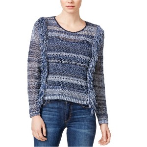 Rachel Roy Womens Printed Fringe Knit Sweater - 1 of 1