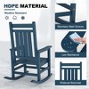Outdoor HDPE Rocking Chairs Set of 2 - Oversized All-Weather Patio Rockers 350lb Capacity - Plastic Porch Rocking Chairs (Blue) - 4 of 4