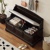 Shoe Storage Bench with Cushion,Retro Entryway Bench with Hidden Storage,Hallway Chest with Soft Close Lid-Maison Boucle - 2 of 4