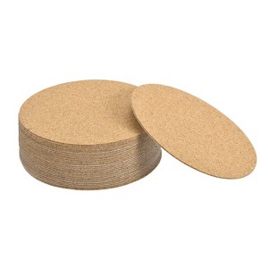 Unique Bargains Thickened Cork Self-Adhesive Round Coasters for Tableware - 1 of 4