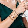 Lamdo 18K Gold Plated Womens Stackable Floral Gold Clover Bracelets Set Love Bangle Bracelets Non Tarnish - 2 of 4
