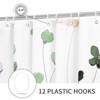 Aoibox Watercolor Floral Shower Curtain, Sage Green Beige Flower Bathroom Decor, Modern Minimalist White Waterproof Fabric Shower Curtain with Hooks - 3 of 4