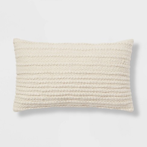 Oversized Textured Solid Lumbar Throw Pillow Ivory Threshold