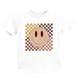 The Juniper Shop Fall Checkered Smiley Kids Short Sleeve Tee - 1 of 4