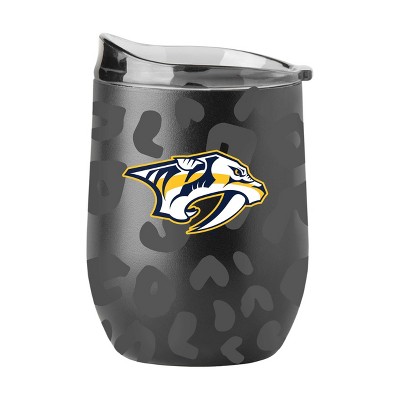 NHL Nashville Predators 16oz Leopard Powder Coat Curved Beverage Can - Black