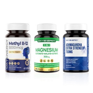 OXYENERGY Methyl B12, Ashwagandha & Magnesium Bundle - 1 of 1