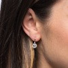 Pompeii3 1/3ct Pave Diamond Vintage Halo Earrings 10K White Gold 1/2" Tall - 2 of 4