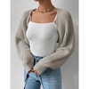 Womens Cardigan Long Sleeve Open Front Sweater Shrug Midweight Cozy Bolero for Winter Cable Knit Ribbed Cuff Sweater Cardigan - 3 of 4